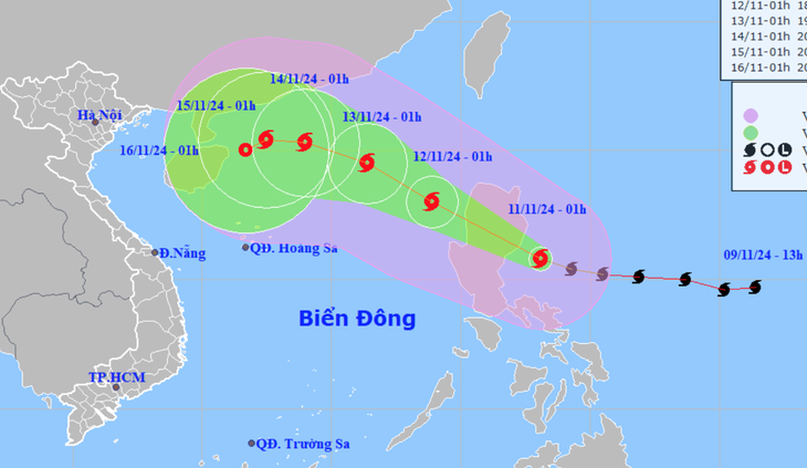 Bão Toraji mạnh lên cấp 12, giật cấp 15, tối nay vào Biển Đông, bão - Ảnh 1.